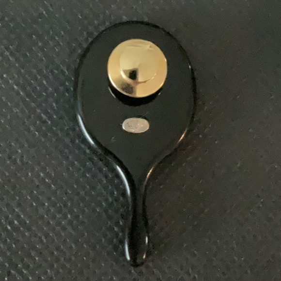 Vintage Chanel Black CC Crystal Mirror Pin - Picture 3 of 9